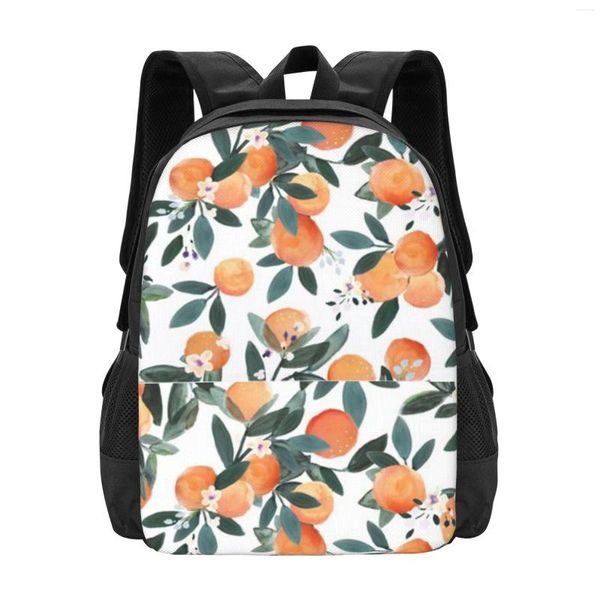 Zaino Dear Clementine Oranges On White Zaino classico basic in tela per la scuola, casual, per ufficio, per uomo e donna