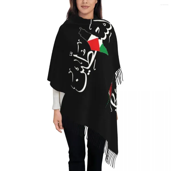 Sciarpe Palestina Sciarpa araba palestinese per donna Autunno Inverno Scialli in cashmere e avvolgente scialle lungo da donna