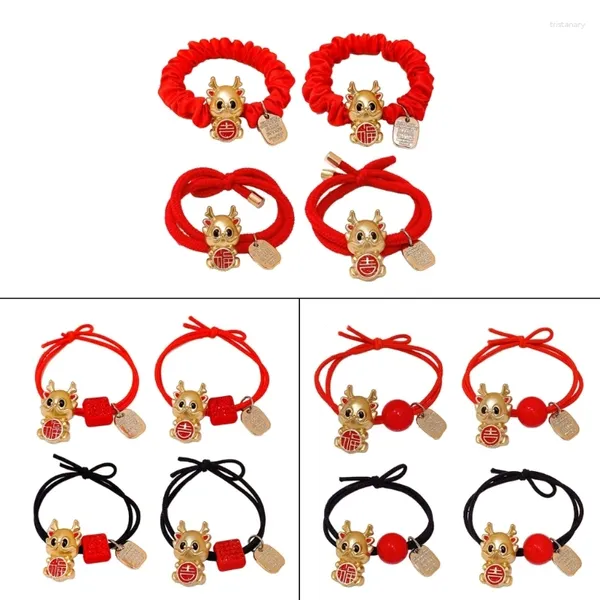 Fermagli per capelli 4 pezzi/set Anno Cravatte Elastiche Porta bracciale Fasce cinesi