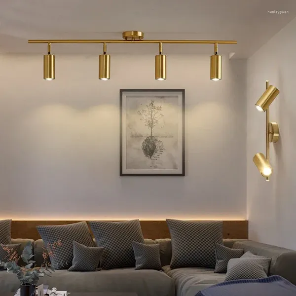 Luzes de teto modernas ouro holofote led luz nórdico minimalista luminárias alumínio e27 sala estar quarto barra decoração interior lâmpadas