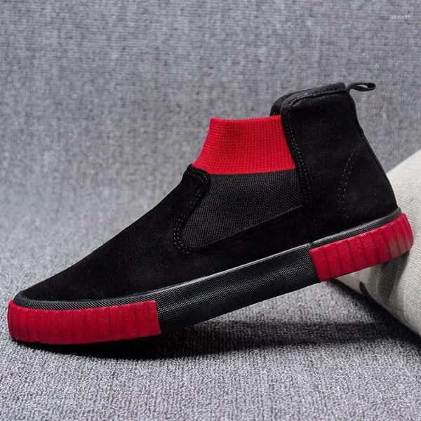 Scarpe casual da uomo nere con bordo alto e stivali di peluche alla moda firmati da uomo