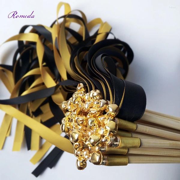 Party-Dekoration angekommen 50 teile/los Goldene Schwarz Fleck Band Hochzeit Stick Zauberstäbe Mit Gold Glocken Für