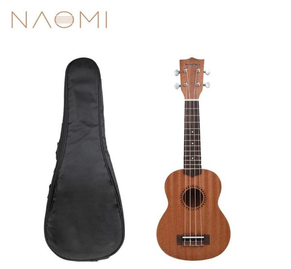 NAOMI 21039039 Ukelele Sopran Sapele Hawaii Gitarre Mahagoni 12 Fret Uke Kit WGig Bag New5207828