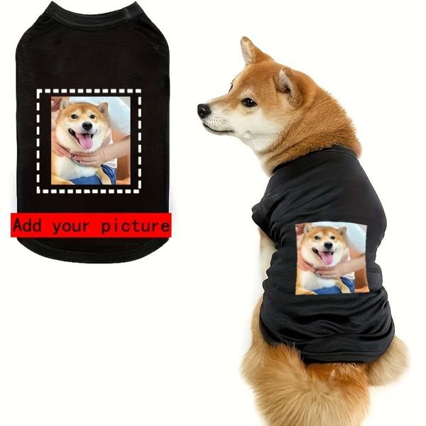 Schwarze Hundeweste mit personalisiertem Bild, Kleidung für Katzen und Hunde, bequem, weich, für alle Jahreszeiten, universelle Haustierweste