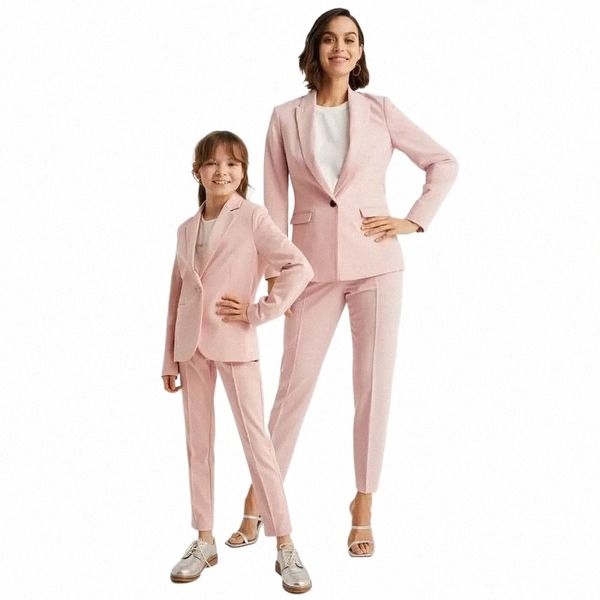 Vestito estivo per le ragazze Pink Fi Notch Risvolto Single Butt Blazer Casual Formal Wedding Tuxedo Girl Clothes U77Y #