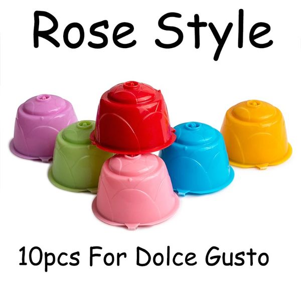 2024 Rose Style Wiederverwendbare Kaffeekapsel für Gusto -Kaffeemaschine 10PCS -Paketkapsel Corp Wiederverwendbar 1. Für die Gusto -Kaffeemaschine wiederverwendbar 1.