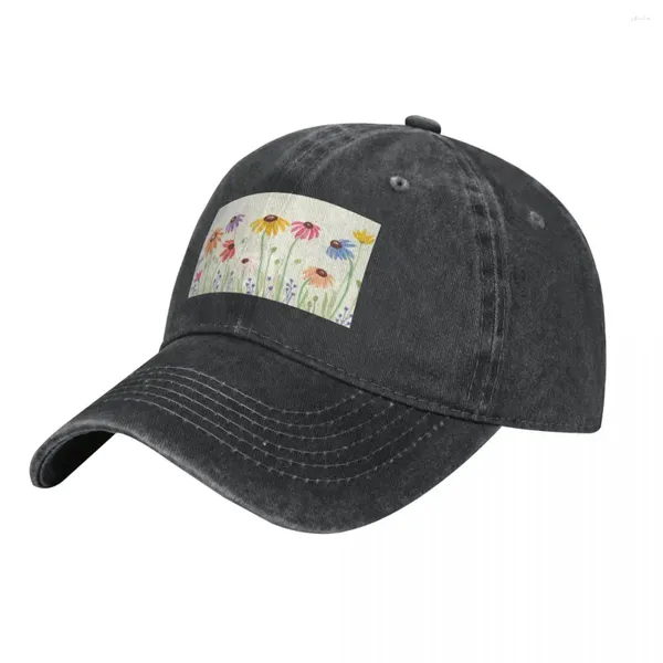 Кепки Разноцветные полевые цветы Ковбойская шляпа Дети Черный Вестерн День рождения Дизайнер Мужчина Жен.