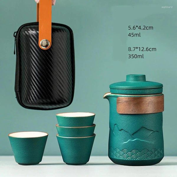 Teegeschirr Sets Reise Tee-Set Topf Outdoor Tragbare Herstellung Kit Maker Teekanne Geschäfts Reise Camping Mit 4 Tassen