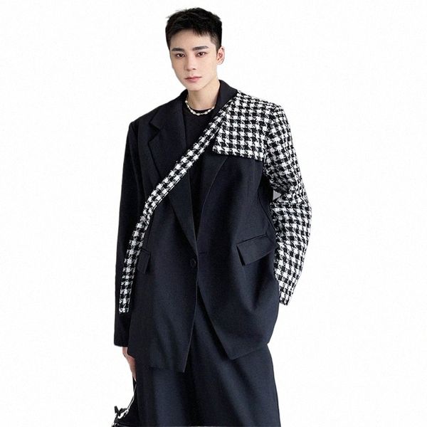 Luzhen Nische Design Plaid Patchwork Design Anzug Mantel Männer High Street Lose Elegante Koreanische Blazer Jacke Freies Schiff LZ1329 D1Dr #