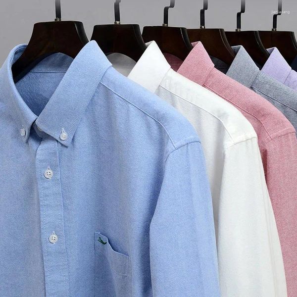 Camicie casual da uomo Camicie da uomo in cotone Oxford Camicia Moda maniche lunghe Primavera Abbigliamento da lavoro di alta qualità T-shirt da lavoro senza stiratura