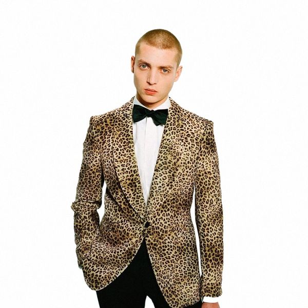 abiti da uomo da sposa 2022 Slim Fit 2 pezzi stampa leopardata One Butt personalizzato di grandi dimensioni elegante Dr Gentleman Costume Blazer Set l8Ef #