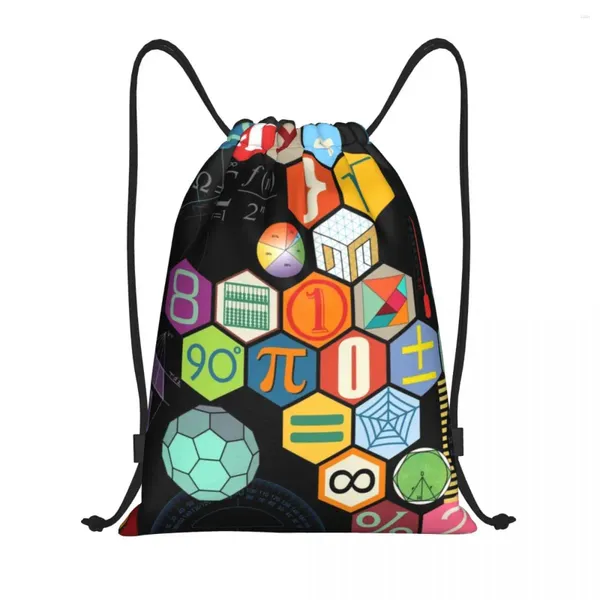 Sacos de compras Símbolo de matemática cordão mochila esportes ginásio saco para mulheres homens ciência matemática professor presente sackpack