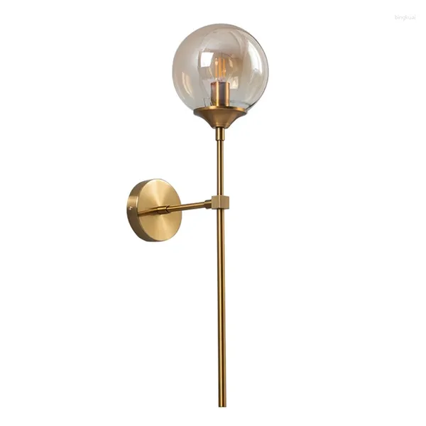 Lampada da parete in vetro vintage industriale rotonda nordica apparecchio di illuminazione da comodino soggiorno cucina decorazione luci ambra