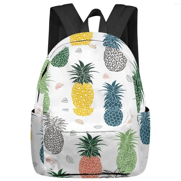 Zaino Colore ananas Cartone animato Borsa per libri di grande capacità Zaini da viaggio Zaino per borse per laptop da donna adolescente Zaino