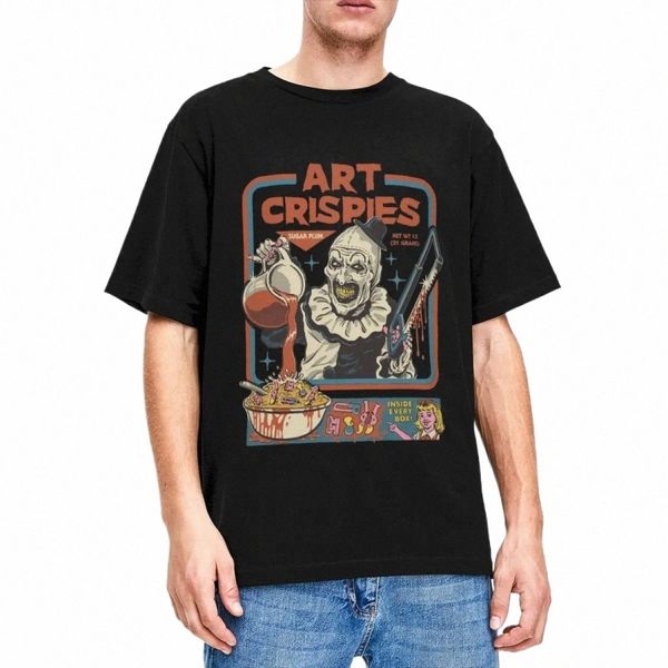 arte Crispies Terrifier Clown Camicia Abbigliamento Uomo Donna Pure Cott Fi Retro Horror Tee Shirt Abbigliamento Stampa grafica 05tN #