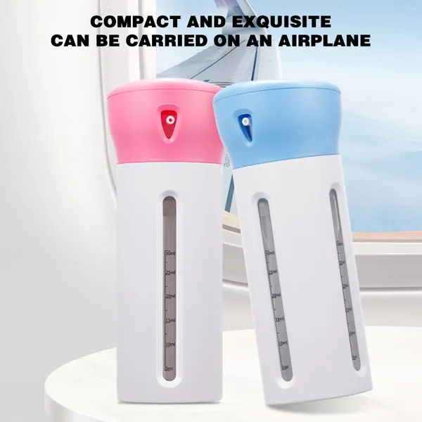 Dispenser di sapone liquido Bottiglia da viaggio 4 in 1 Prodotti per il corpo da bagno Prevengono perdite Lozione Shampoo Portatile ecologico