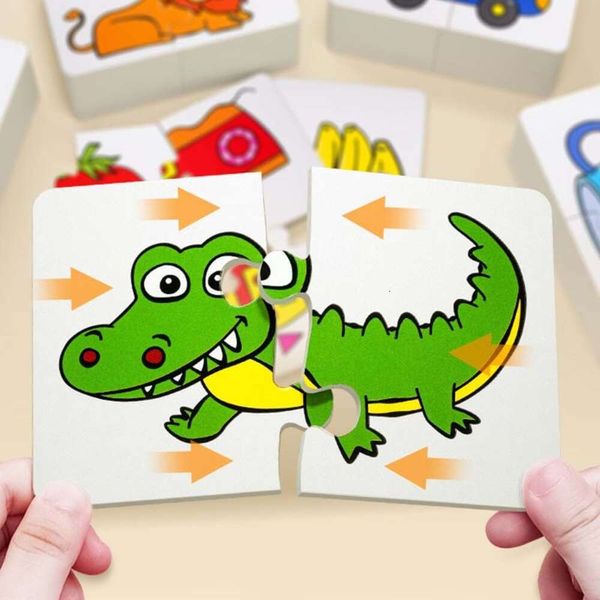 Novo bebê para crianças 1 + ano montessori animal quebra-cabeça criança cartão jogo de correspondência crianças brinquedos educativos precoces