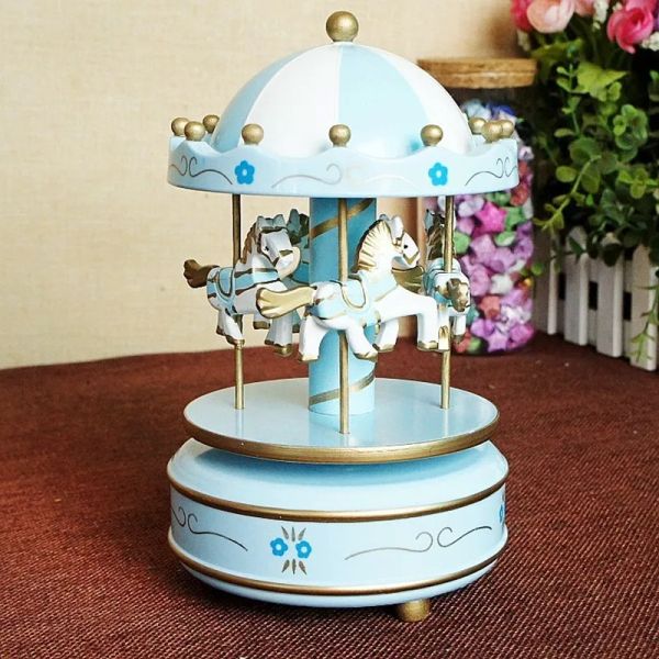 Kisten Kinder rotierende Pferdekarousel Geburtstagsgeschenk Ornamente achttone Music Box Craft Kinder Spielzeug