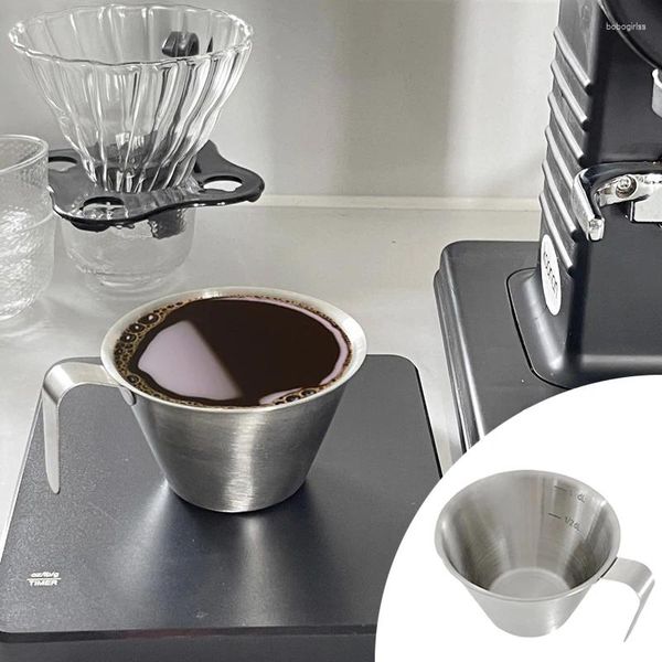 Tassen 100 ml Edelstahl Kaffee Messung Tasse Espresso -Tassen Kleiner Krug Jug Barista Messen Küchenwerkzeuge