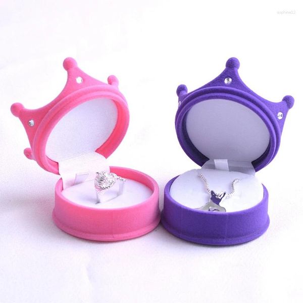 Envoltório de presente 300 pcs Crown Ring Box Velvet Display Brincos Caso Ear Stud Colar Casamento Jóias Caixas De Armazenamento Recipiente