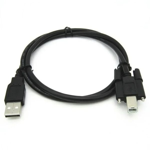 Usb 2.0 a macho para usb 2.0 b macho b tipo bm data cabo de impressora 1m 1.5m 3m 5m com painel de parafuso conector de furos de montagem 1m 1.5m 3m 5m