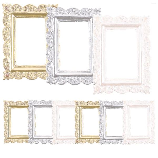 Quadros 9 pcs telefone celular po quadro ornamentos caso acessórios suporte para fotos resina miniatura