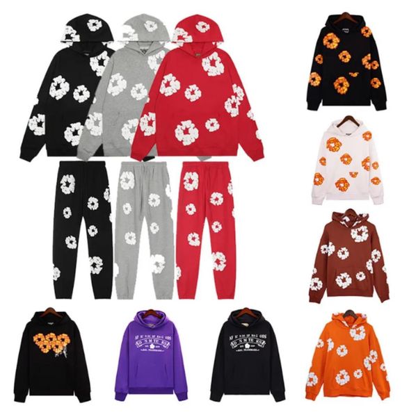 Demin Gözyaşları Tasarımcı Erkek Yüksek Kaliteli Hoodie Siyah Erkek Pamuk Çelenk Sweatshirt Unisex Büyük Boy Hoodies Hoody Hip Hop Kapşonlu Sweatshirt Trailsuit Y2