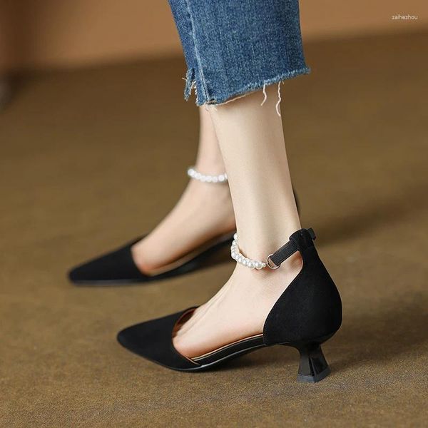 Модельные туфли Medina, женские туфли на высоком каблуке, весенний вечер, до щиколотки с жемчужным ремешком, тип QQ 34–40.