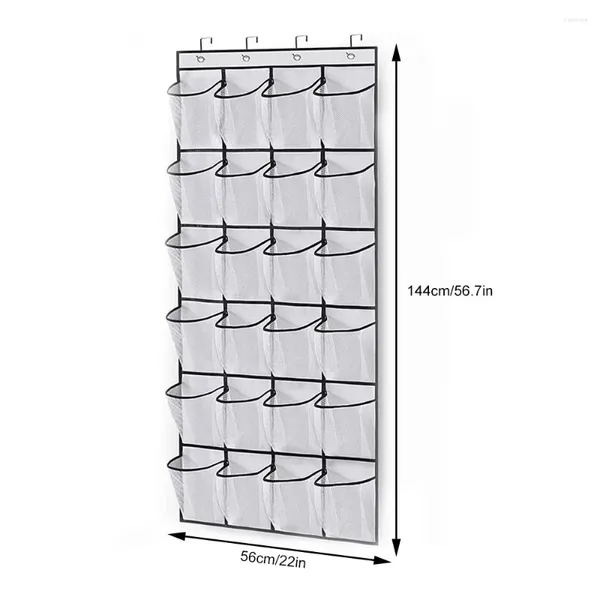 Caixas de armazenamento 1x sapato bolso 24 saco de pano sundries tecido caixa rack o armário malha clara parede organizador porta pendurado sobre grade