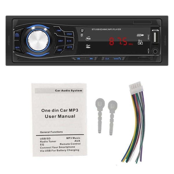 Atualizar rádio do carro usb mp3 player rádio estéreo digital 12v no leitor de áudio usb/sd bluetooth multimídia fm carro traço com aux m n6f5