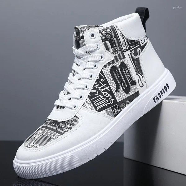 Scarpe casual Autunno Moda Personalità da uomo Graffiti High Top Four Seasons Sports Board D600