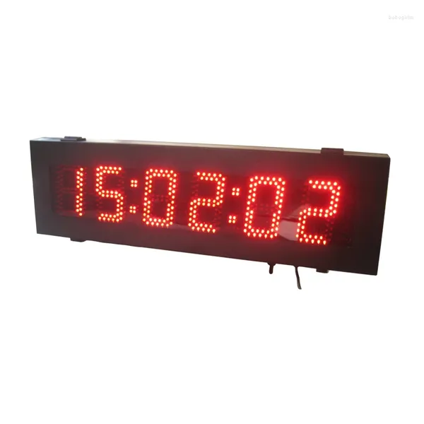 Relógios de parede ao ar livre 5 polegadas 6 dígitos relógio de cor vermelha contagem crescente e regressiva (6-5R)