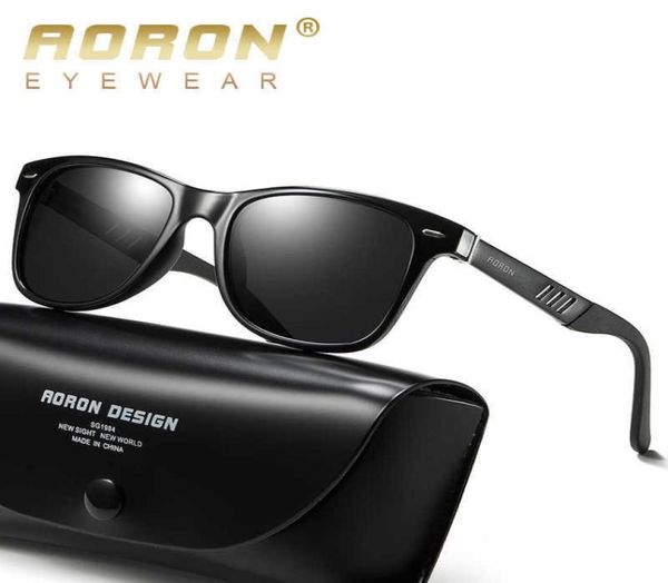 Óculos de sol aoron óculos de sol polarizados para homens mulheres condução visão óculos tr quadro pernas de alumínio moda óculos de sol uv400 gafas 3737707