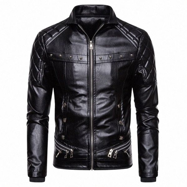 2023 Novo Design Motocicleta Bomber Adicionar Lã Jaqueta De Couro Homens Outono Turn Down Gola De Pele Removível Slim Fit Masculino Quente Pu Casacos Y0wh #