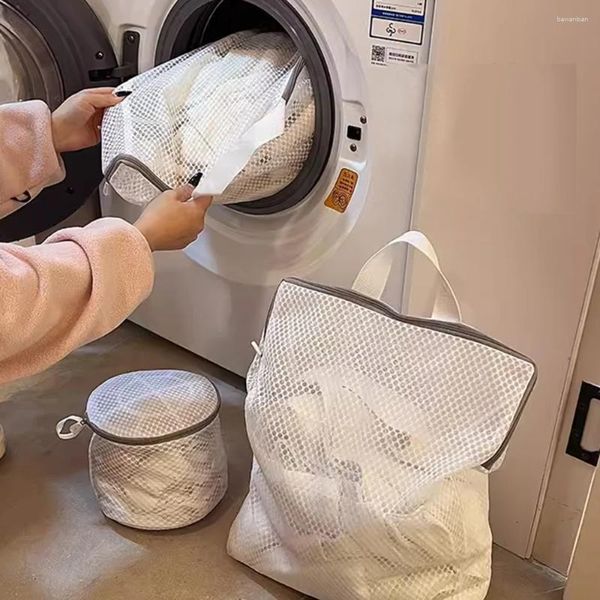 Sacos de lavanderia reutilizáveis saco com zíper malha fina armazenamento de alta qualidade roupas domésticas limpas proteger lavagem para máquina