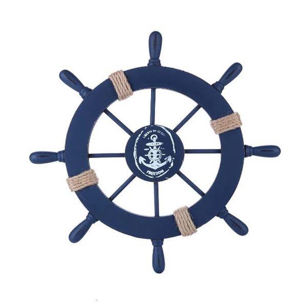 Leme de navio mediterrâneo decoração barco náutico roda leme artesanato de madeira acessórios para casa 240314