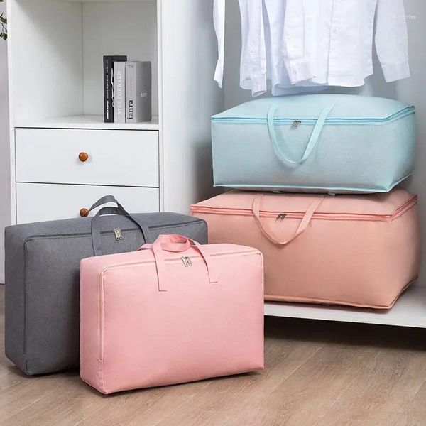 Borse portaoggetti Borsa trapunta in cotone Camera da letto in tessuto non tessuto con grande capacità per articoli vari Vestiti che trasportano l'imballaggio dei bagagli