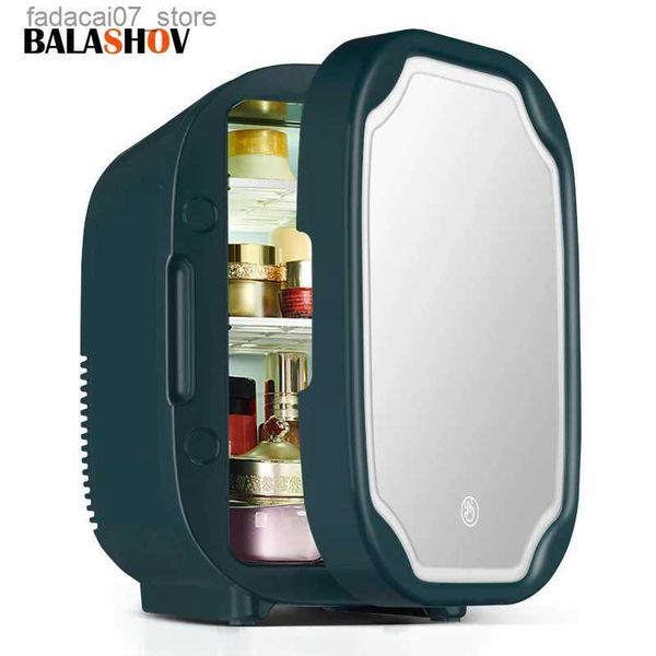 Kühlschränke Gefrierschränke Mini-Kältemittel mit LED-Leuchten Schönheits- und Hautpflege-Kältemittel Heim- und Büro-Make-up und tragbare Kühlschrankheizung Q240326