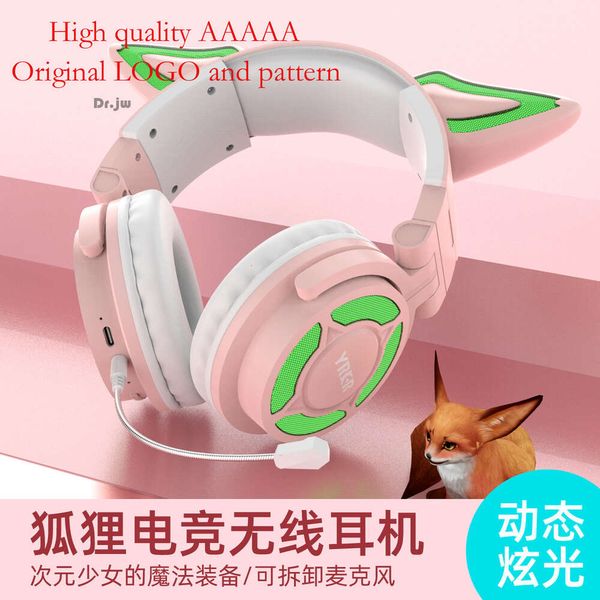 Yeni Yaken Fox Cat Ear Bluetooth Headrown Luminous Esports Oyunu Canlı Kulaklıklar Akıllı