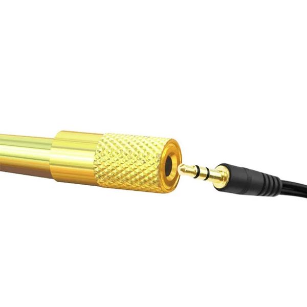 2024 5pc 6.5mm a 3.5mm adaptador jack adaptador de áudio estéreo para microfone fone de ouvido cabo aux adaptador de áudio dourado