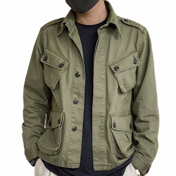 primavera autunno nuova giungla giacca militare paracadutista tuta da uomo tuta casual cappotto top esercito tinta unita abbigliamento maschile tuta sportiva e9dF #