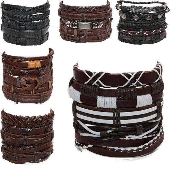 Charm-Armbänder, handgefertigt, Seil, Persönlichkeit, Modedesign, Schmuck, Accessoires, gewebtes Lederarmband, koreanisches Hand-Männer-Armband