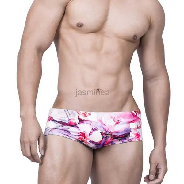 Homens Swimwear Homens Swimwear Nadar Boxer Briefs Biquíni Brasileiro Corte Board Surf Shorts Troncos Maiôs Floral Impressão Praia Cueca 24327