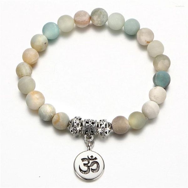 Braccialetti a maglie Moda retrò OM Rune Amazon Stone Lady Bracciale Perline naturali Regali Yoga Pulseira