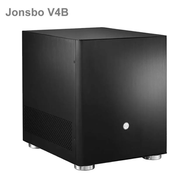 Towers Jonsbo V4 Silber Aluminium Mini ITX MATX Computergehäuse USB3.0 Spiel kleines Gehäuse V4B Schwarz HTPC ITX Unterstützung 3,5'' HDD