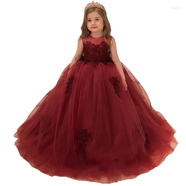 Платья для девочек, детское платье, кружевное платье с цветочным принтом, фортепиано, ведущее, длинное пончо принцессы на день рождения