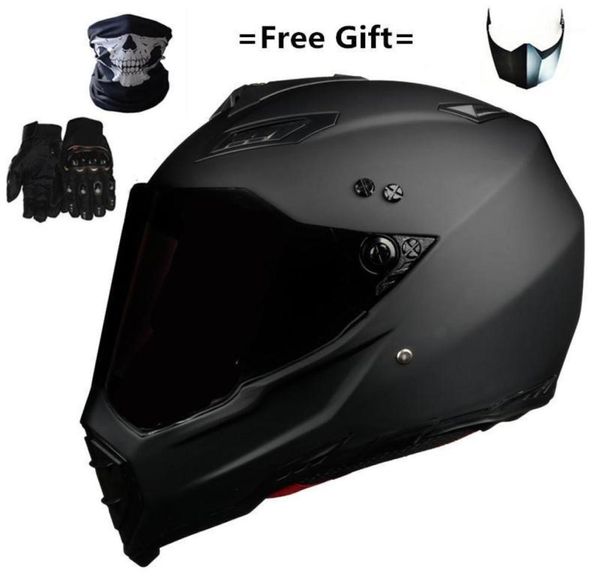 Casco moto Mate nero Dual Sport Off Road Dirt Bike ATV certificato DOT M Casco integrale blu per moto sport16035345