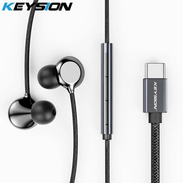 Ohrhörer Keysion typec Keramik Kabel -Headset Hifi Bass Stereo Musik Ohrhörer Inar Mikrofon USB C Kopfhörer für Samsung Xiaomi Huawei Oppo