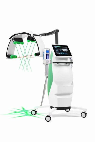 Máquina de emagrecimento para terapia de luz vermelha e verde não invasiva 10d com diodo a laser frio 532 nm ou 635 nm com massagem interna com rolo de bola