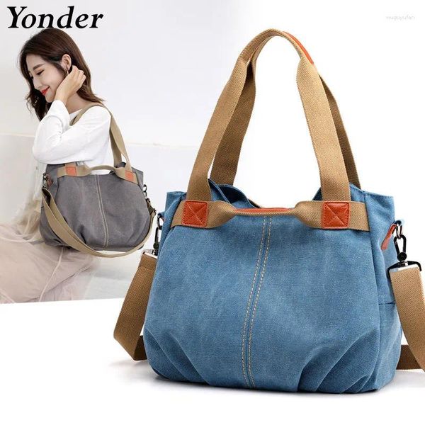 Abendtaschen Retro Stoff Damen Umhängetasche Damen Große Casual Tote Handtasche Leinwand Für Frauen Reißverschluss Tuch Weiblich 2024 Bolso Mujer